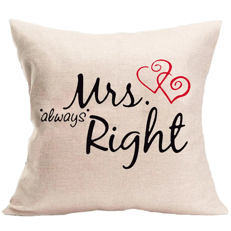 45*45 см из хлопка и льна Подушка с наволочкой «Love» надписи Mr Mrs, пледы Подушка, домашний декор Свадебные украшения декоративная наволочка - Цвет: 15