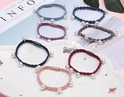 2 шт. веревки для волос Женская эластичная резинка девочек жемчужное кольцо