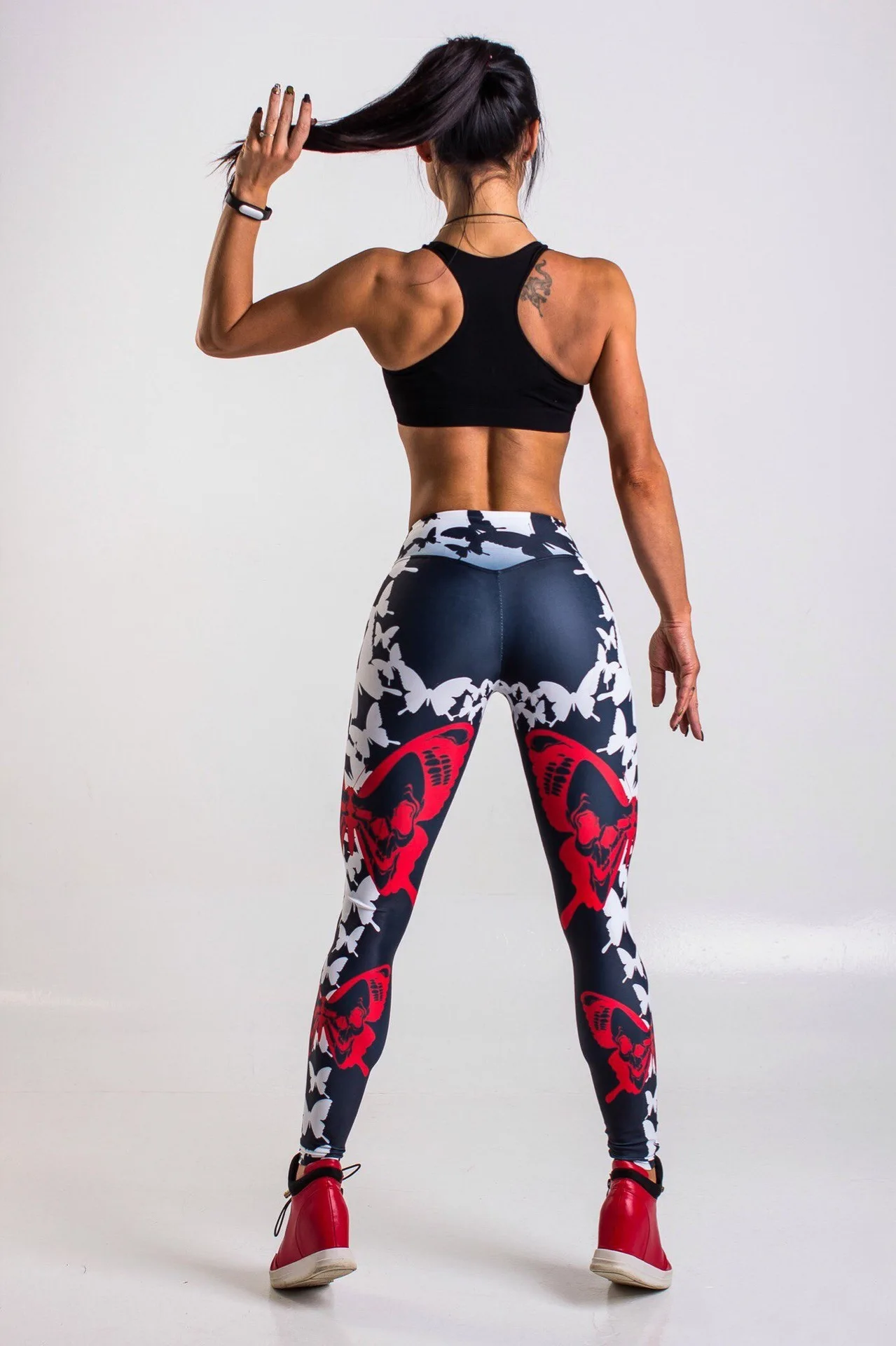 Женские Компрессионные Леггинсы с принтом бабочки женские спортивные и леггинсы