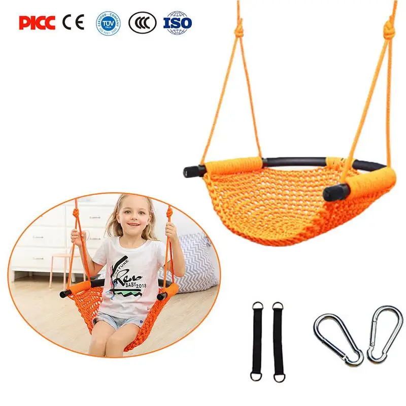 Orange Детская игрушка, веревочная сетка для дома и улицы, семейное детское подвесное кресло, качели для младенцев, уличное подвесное кресло, детские игрушки, качели - Цвет: Orange