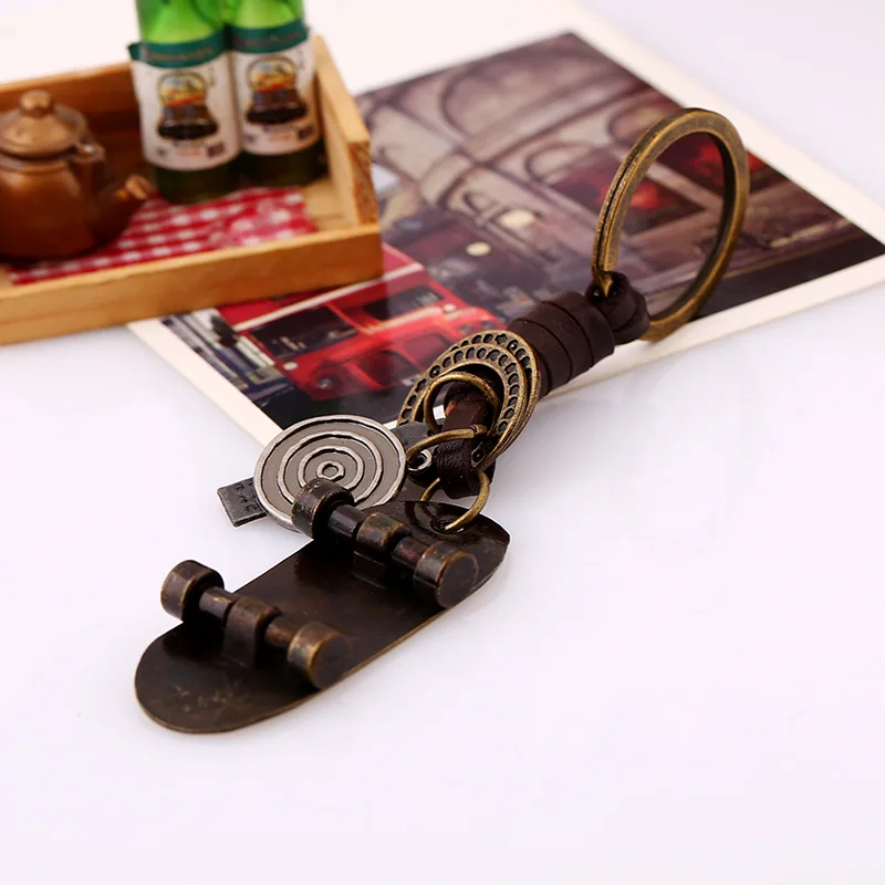 Панк Винтаж Любовь скутер Подвески из натуральной кожи брелок для мужчин и