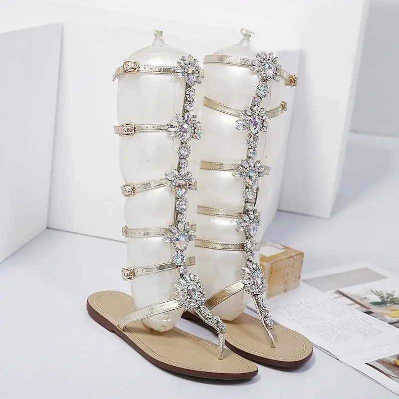 Женская модная обувь на плоской подошве в этническом богемном стиле со стразами