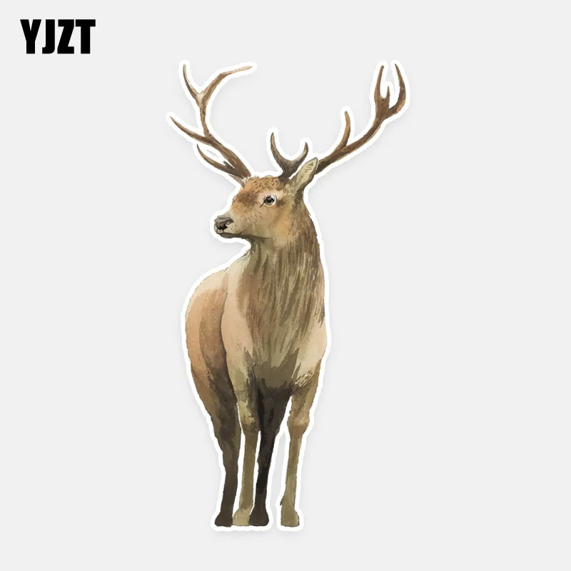 

YJZT 8,5 см * 16,5 см Забавный животный олень декоративный автомобильный стикер ПВХ наклейки 5-0655