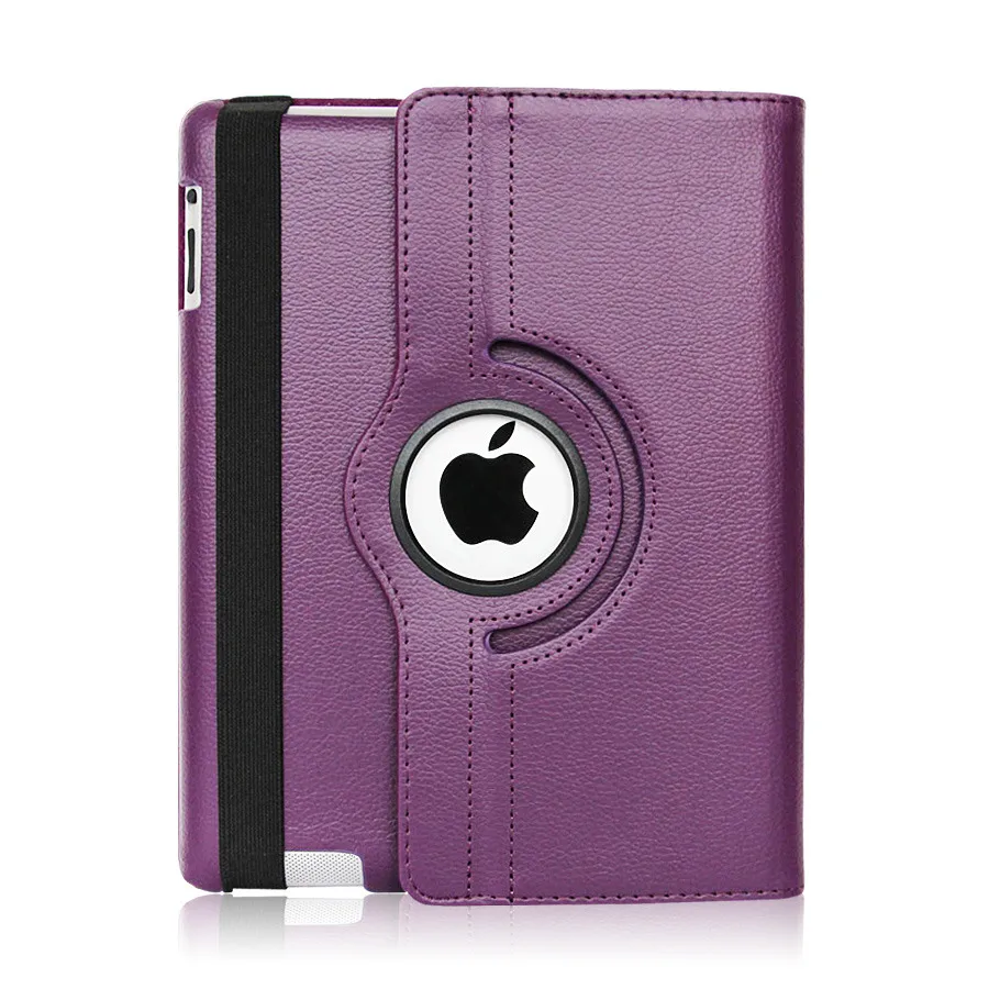 Purple Чехол для Apple iPad 2/3/4 Магнитный Авто Пробуждение сна флип Личи из искусственной кожи чехол с Умной подставкой Держатель для iPad 2/3/4 - Цвет: Purple