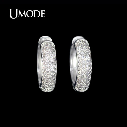 UMODE белый золотой цвет дешевые женские Brincos проложенные крошечные AAA + CZ камни