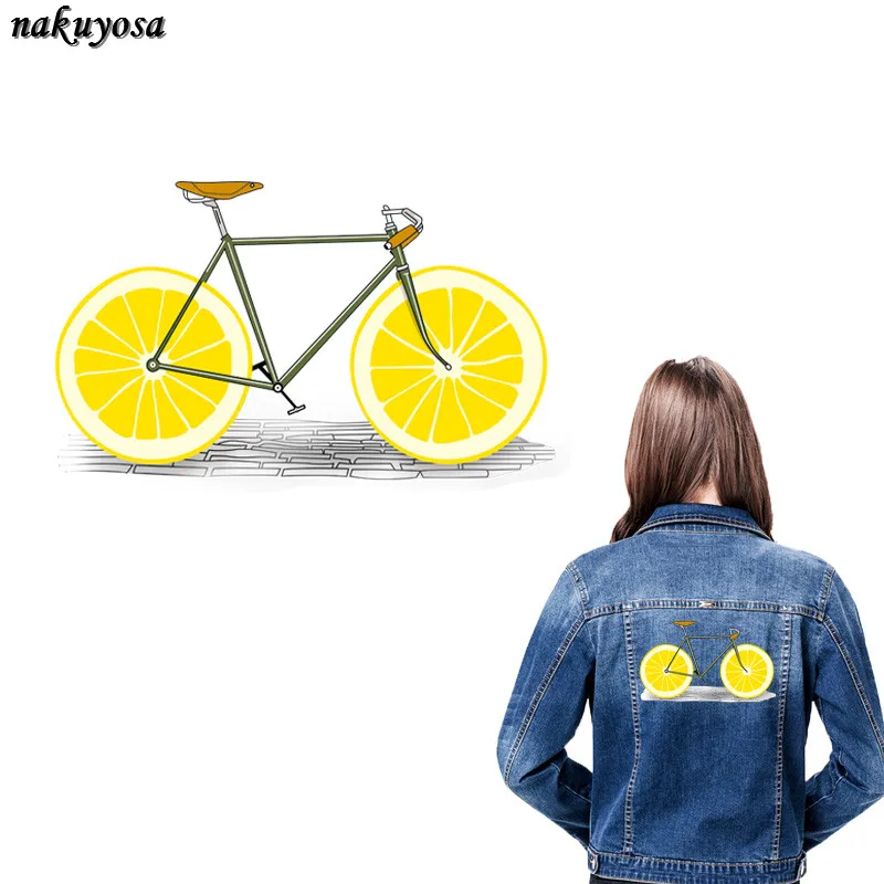 Милые наклейки для одежды Lemon wheel простые нашивки велосипеда сделай сам футболка