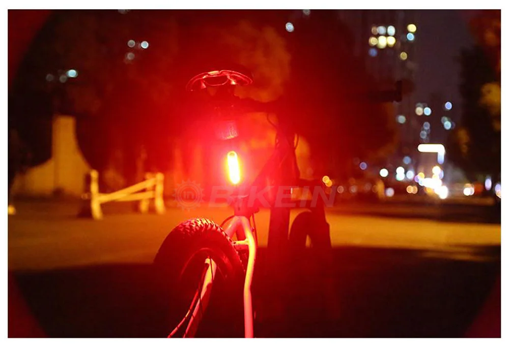 BIKEIN УДАРА высокая-Яркость велосипед светодиодный спереди/сзади лампа USB Перезаряжаемые Велоспорт велосипед безопасности Предупреждение фара красный /синий