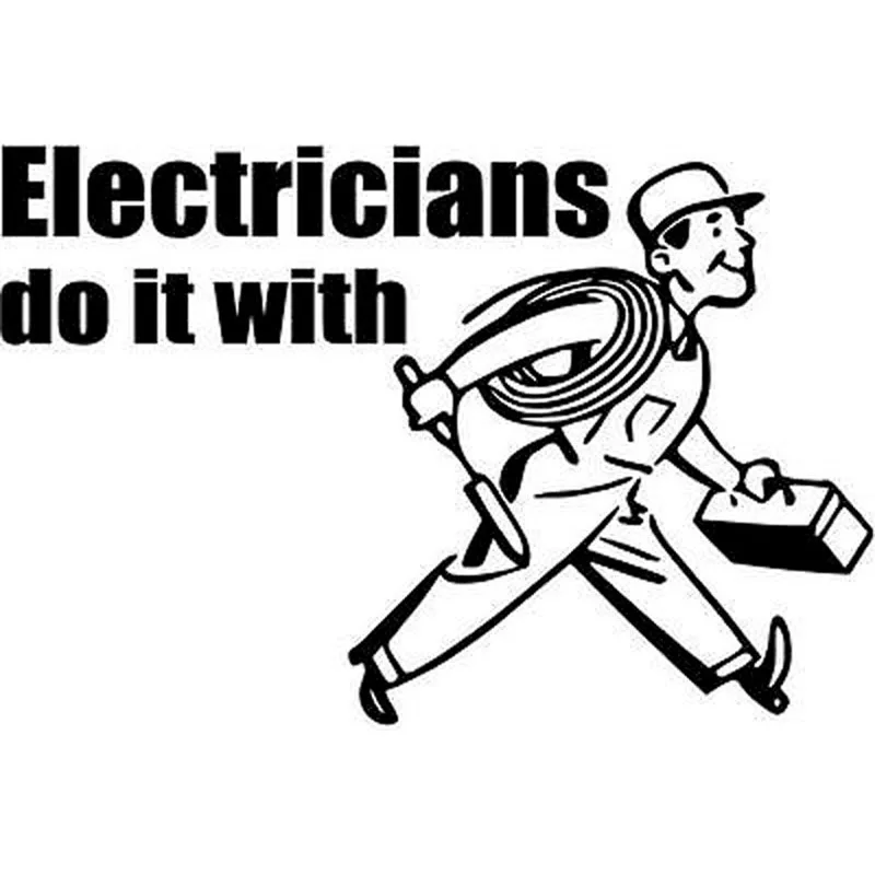 

10,2 см * 6,8 см веселая Виниловая наклейка для электриков, наклейки для автомобиля, Декор, черный/серебристый цвет