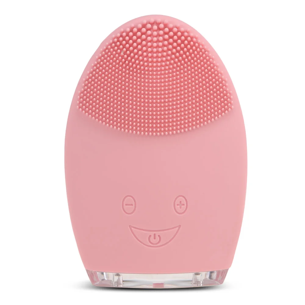 pink Мини электрическая щетка для чистки лица перезаряжаемая силиконовая щетка для чистки лица Глубокая чистка пор водостойкий Вибрационный массажер - Цвет: pink