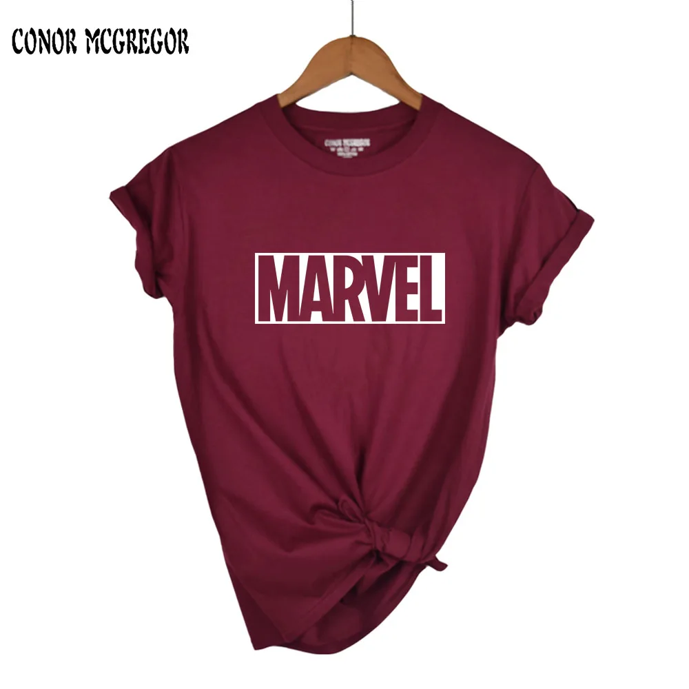 Новинка 2018 модная футболка MARVEL Женская хлопковая с коротким рукавом