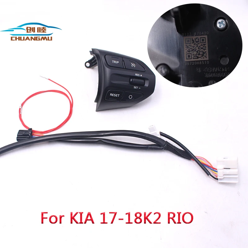

chuangmu Steering Wheel Button For KIA K2 RIO 2017 2018 RIO X LINE Buttons Bluetooth Phone Cruise Control Volume