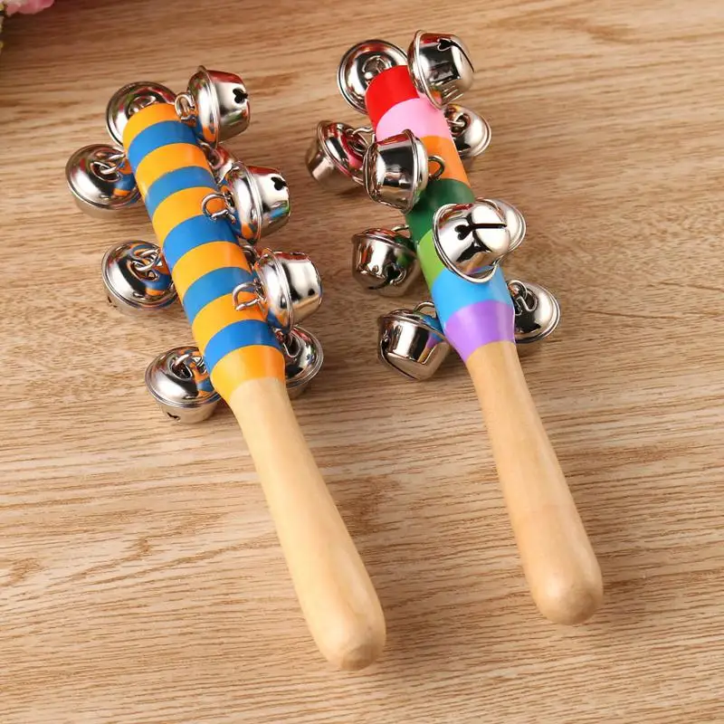 Последним детские малыш красочные коляски кроватки ручка деревянная белл тряски