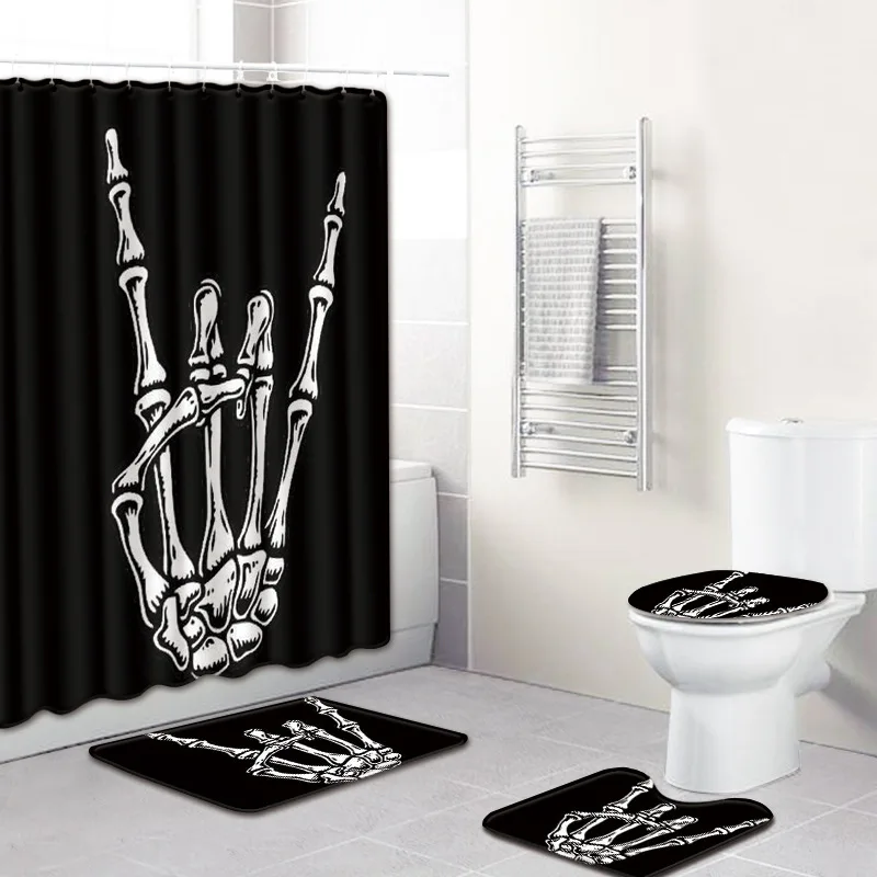 T Skull коврики для ванной комнаты 4 шт. 180*180 см занавески душа противоскользящие