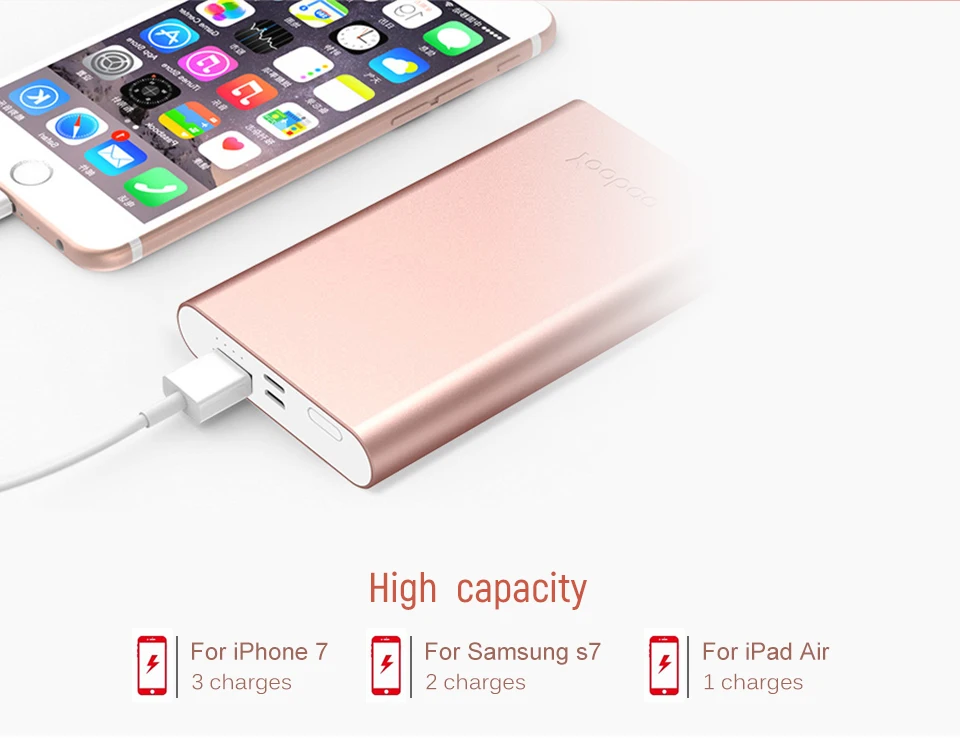 Yoobao внешний аккумулятор 10000 мАч для iPhone 7 8 X маленький внешний аккумулятор портативное зарядное устройство Внешний аккумулятор для samsung S8 Phone Pover Bank