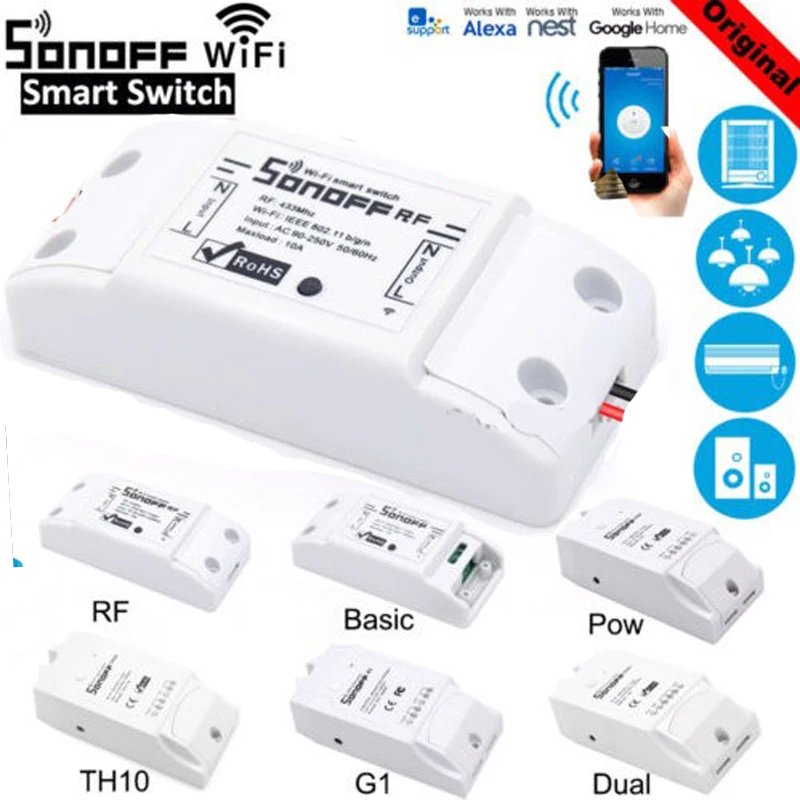 Смарт-выключатель Sonoff радиочастотный Wi-Fi 433 МГц | Электроника