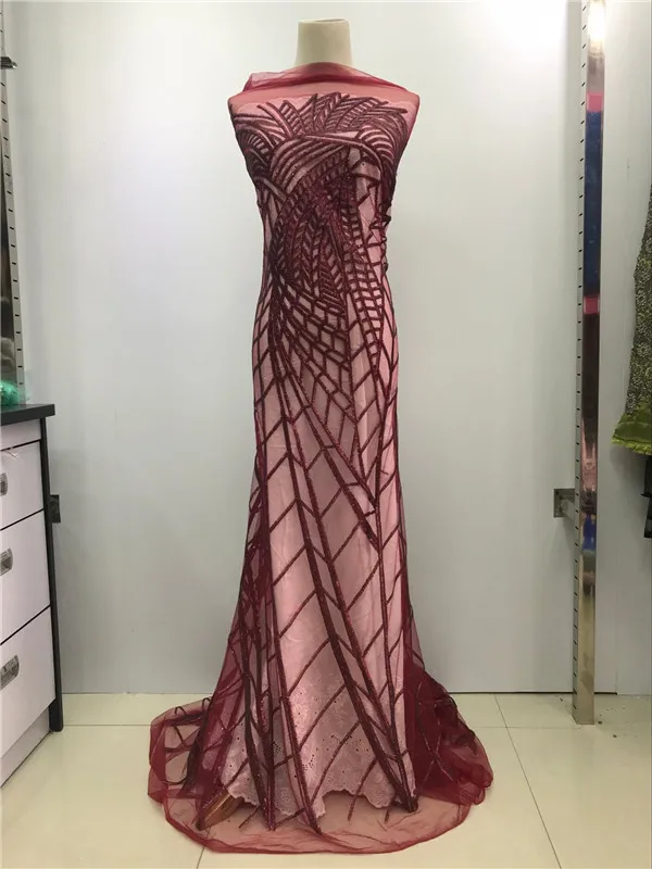 Модные Цвет серебристый Золотой Сетка Тюль наклеенного блеск кружевной ткани