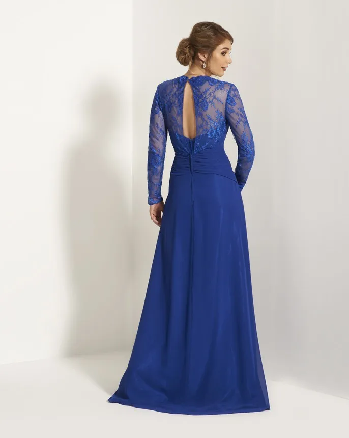 Простые королевский синий кружева мать свадебные платья платье линии невесты