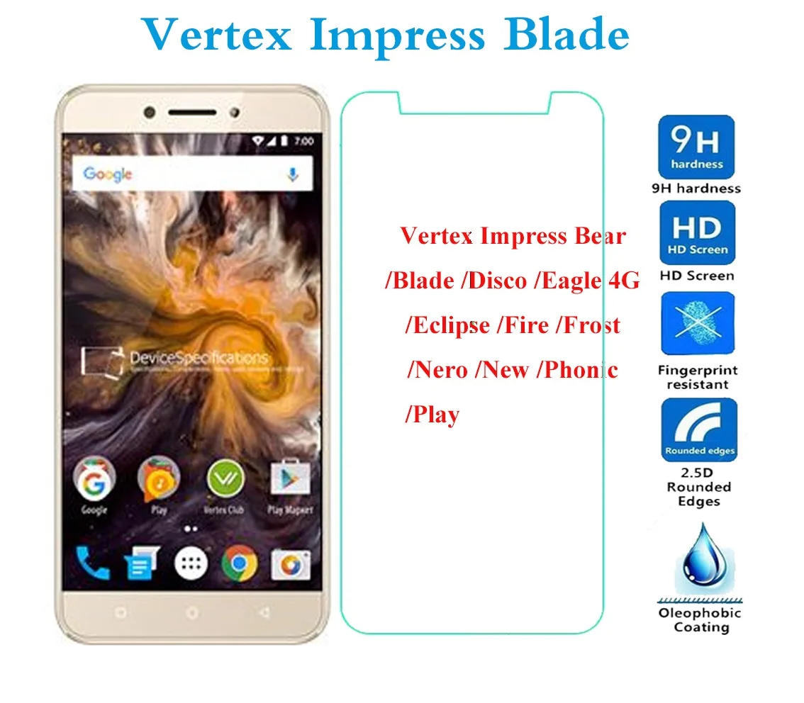 Закаленное стекло Vertex Impress Bear для защиты экрана Blade Disco Eagle 4G Eclipse Fire Frost Nero новая Phonic