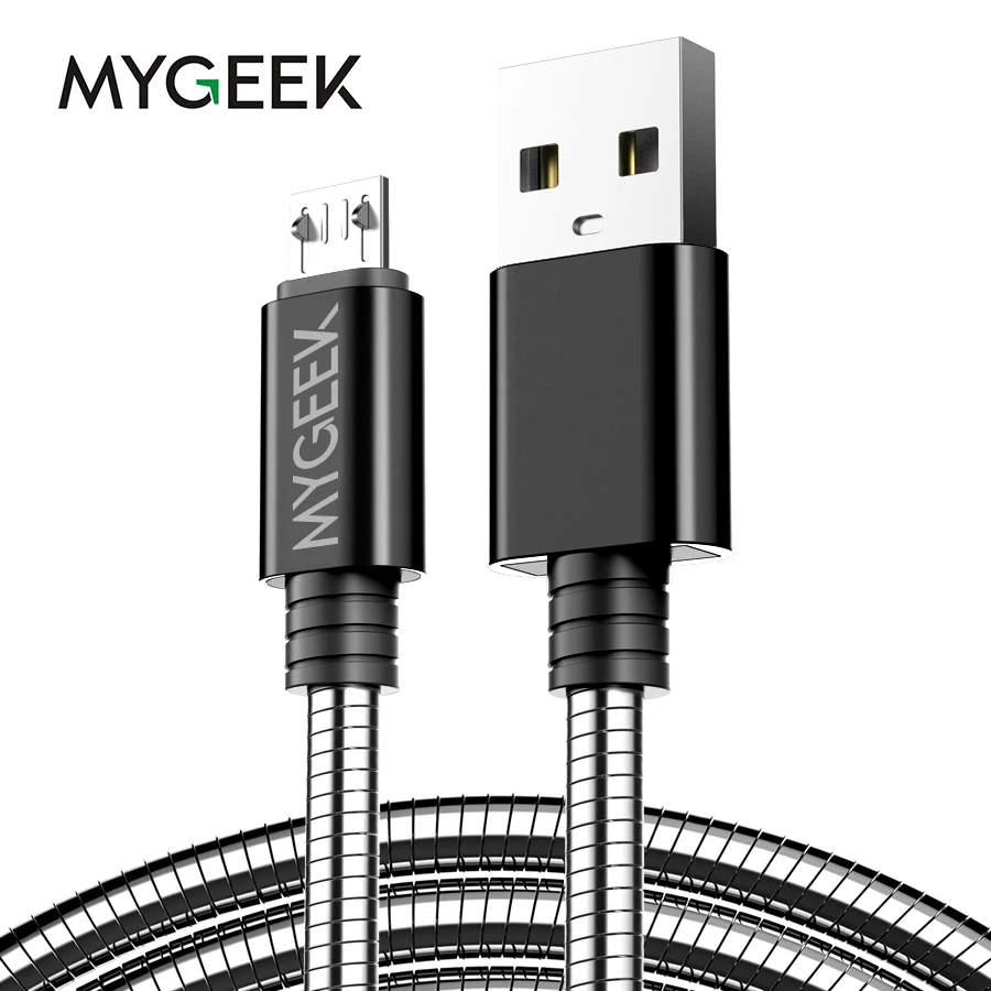 Mygeek провода Micro USB кабель для samsung Xiaomi huawei htc и т. д. 1 м 0 5 Нержавеющая сталь Microusb