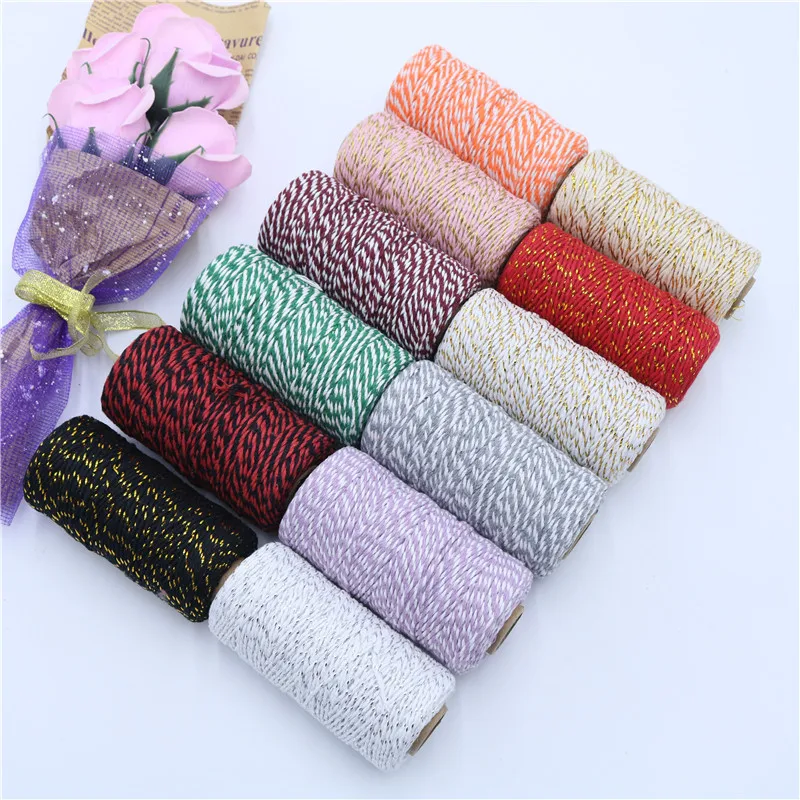

100meters/roll 2ply Bakers Twine String Cotton Cords Rope for Home Handmade Christmas Gift Packing Craft Projects Wholesale