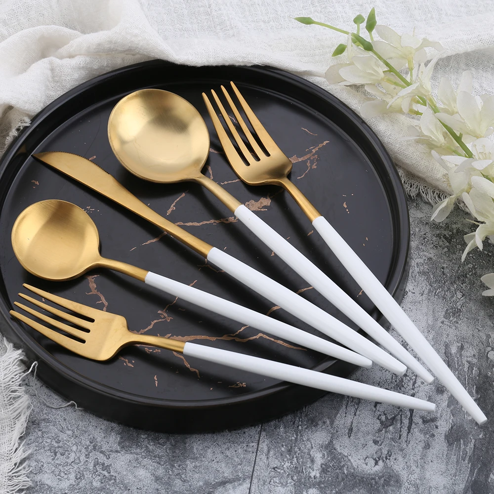 Best cuberterias acero inox 304 нержавеющая сталь tofok столовые приборы Таблица услуг комплект покрытый чехол bestekset стол ножи вилы ложка