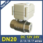 Электрический клапан из нержавеющей стали, 2357 провода, 12 В24 В постоянного тока, 34 дюйма, TF20-S2-B DN20, полный порт, моторизованный клапан с ручным управлением