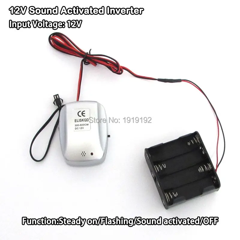 Новейшая модель DC12V звуковая активация Электролюминесцентный провод инвертор EL