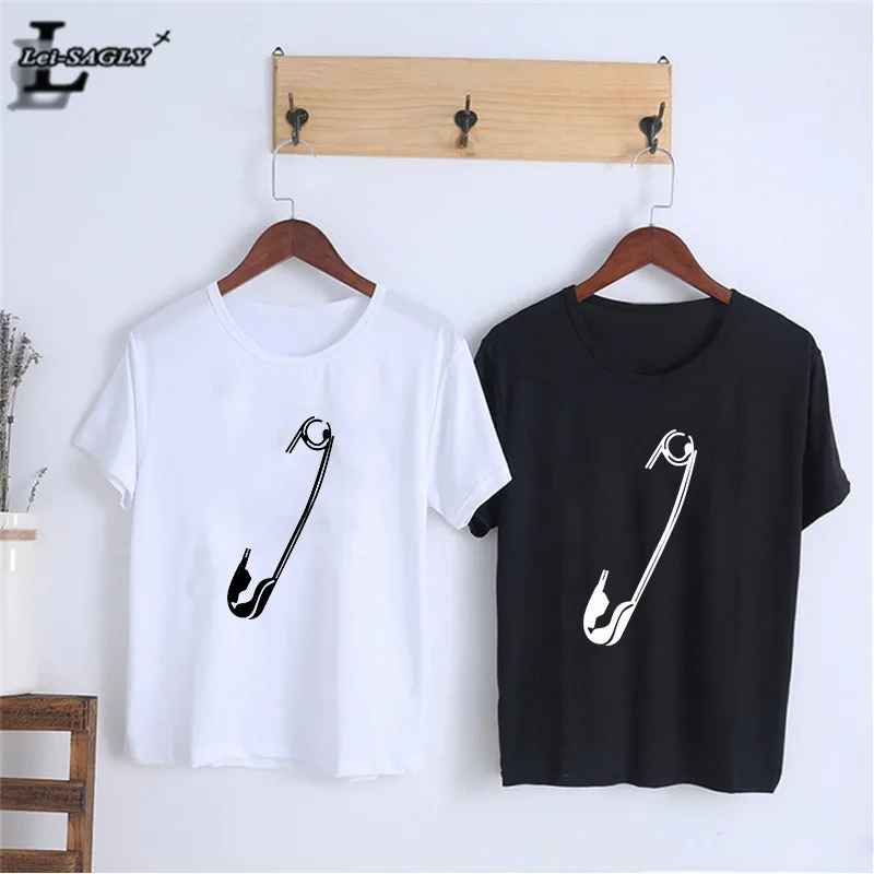 Женская футболка с принтом Lei SAGLY Safety Pin женская модная летняя повседневная