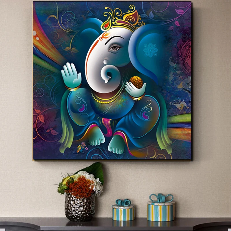 

Ganesha Painting Canvas Painting Print Living Room Home Decoration Modern Wall Art Oil Painting Posters Pictures Accessories