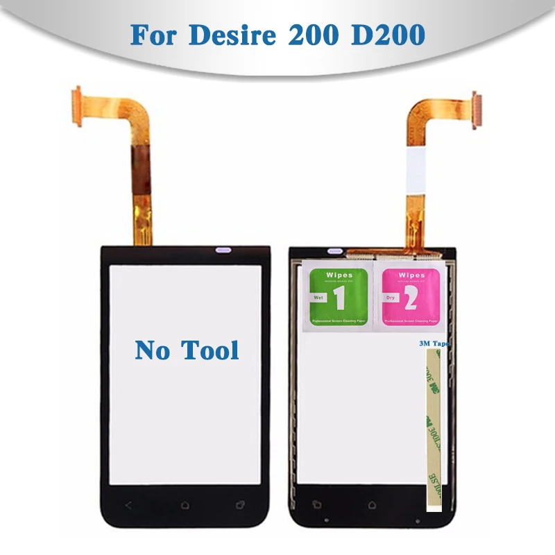 

Replacement High Quality 3.5" For HTC Desire 200 D200 Touch Screen Digitizer Sensor Outer Glass Lens Panel