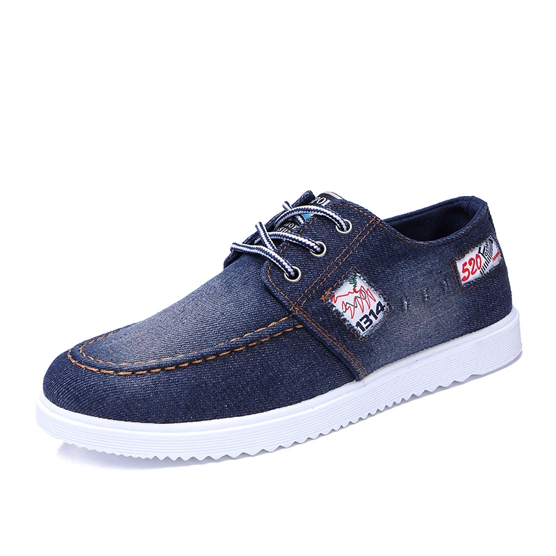 2018 New Men's Flats Summer Autumn Casual Breathable Blue Denim Shoes Mens Fashion Mesh Comfortable Lace-up Free Shipping | Обувь