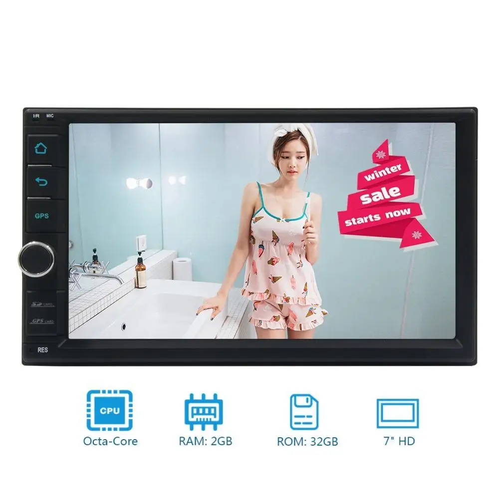 2 Din 7 &quotAndroid 1 автомобильный стерео Восьмиядерный без DVD комплект с gps навигатором