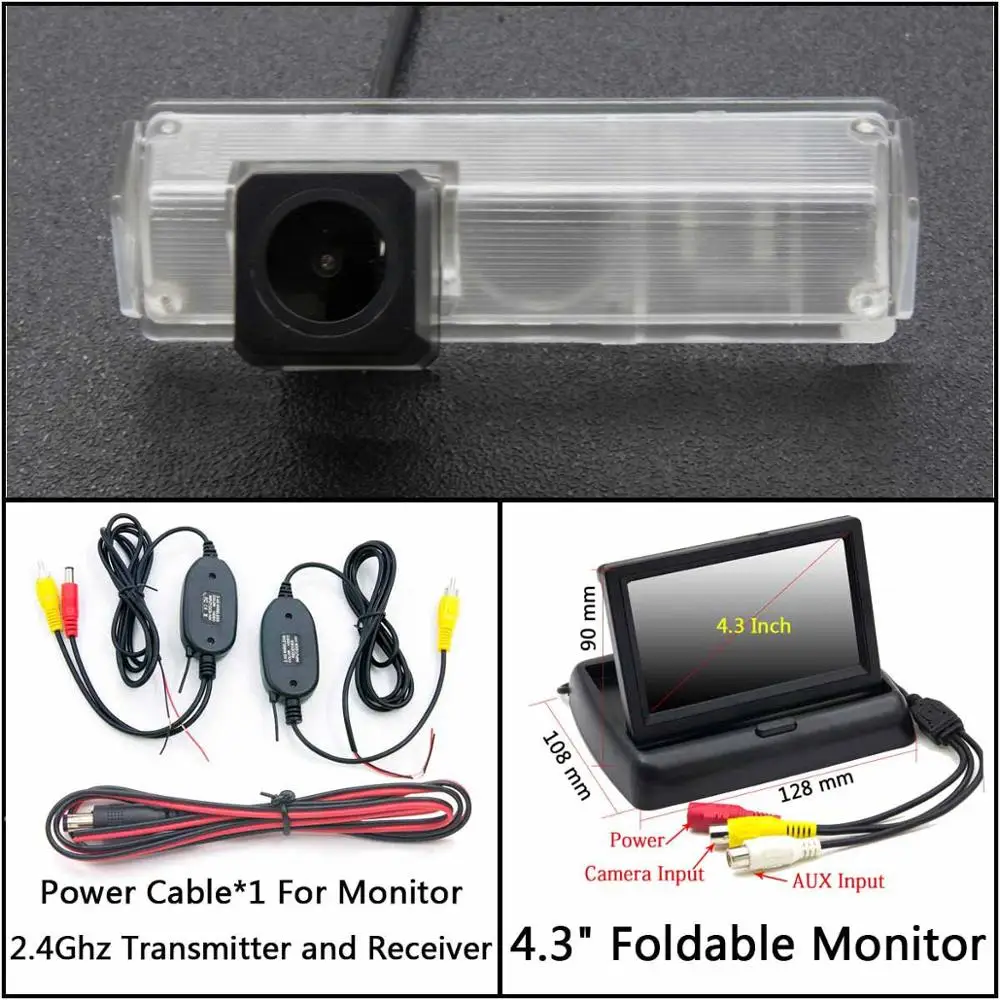 C Wireless 4.3inch F HD 1280*720 камера заднего вида для Mitsubishi Attrage Mirage G4 Grandis Montero Nativa Pajero Grandis MPV монитор парковки автомобиля - Название цвета: C Wireless 4.3inch F