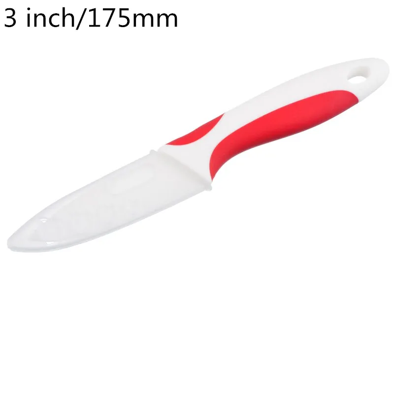 3 inch red Urijk 3/4/5 дюймов Керамика нож для очистки овощей Кухня ножи белый красочной ручкой Пособия по кулинарии инструмент Ланч Керамика Ножи кроя высокое качество - Цвет: 3 inch red