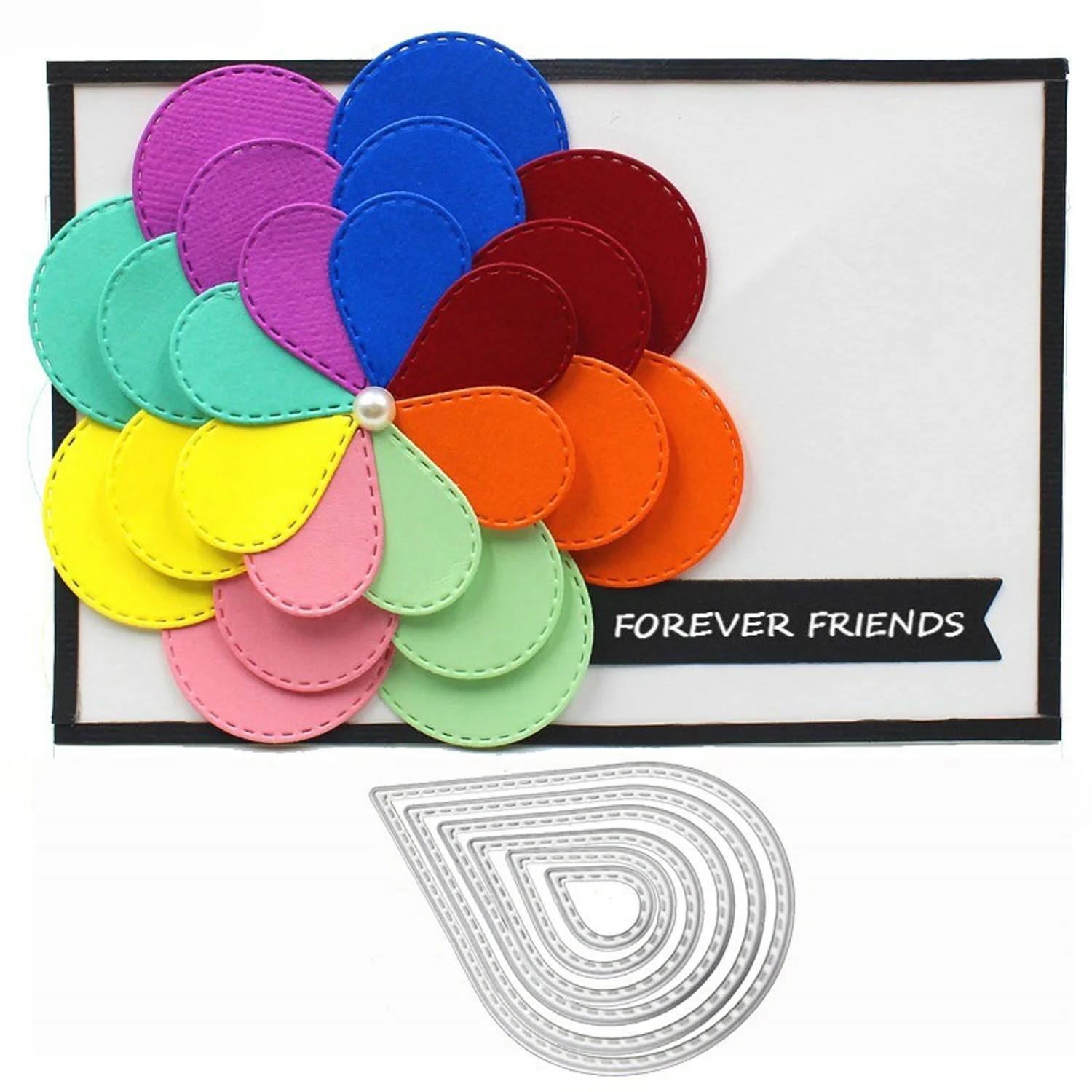 6 штук Металл углерод Сталь капли воды тиснение Трафаретный вырубной штамп