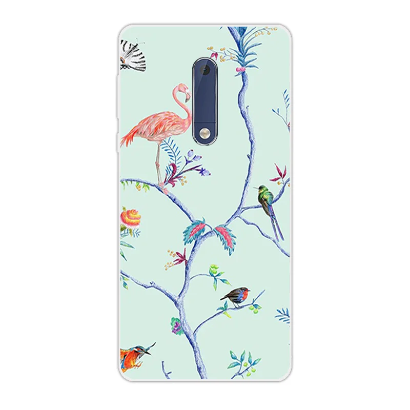 5 2 дюйма для Nokia пять прозрачных ТПУ Фламинго чехлы телефонов Чехол Nokia5 Funda Capa Five |