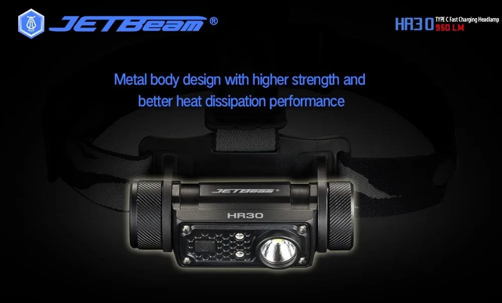 Новейший JETBeam HR30 фонарик usb type C Быстрая зарядка налобный фонарь SST40 N5 светодиодный 1*18650 Li-ion/2* CR123A/2*20700