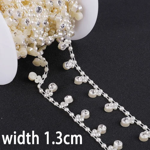 13mm 1m Мульти-Размер ABS имитация жемчуга бусины цепь отделка для DIY Свадебная вечеринка украшения ювелирных изделий Ремесло АКСЕССУАРЫ - Цвет: 13mm 1m