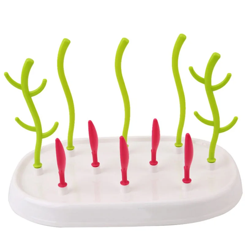 

Useful Baby Bottle Dryer Rack Simple Tree Shape Cleaning Drying Rack Shelf Kitchen Feeding Holder Tools Colorful