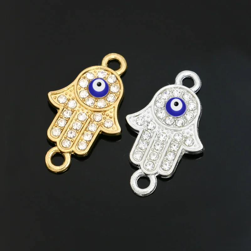 JAKONGO розовое золото/серебряное покрытие Fatima Hamsa ручные соединители со злыми