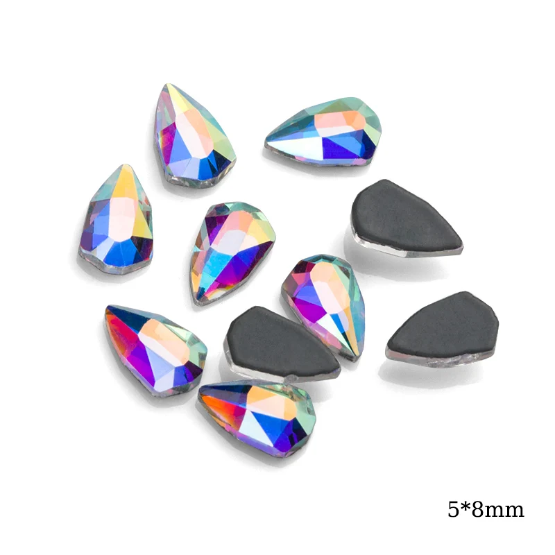 5x8mm Shield Qiao исправление горный хрусталь различной формы смесь кристаллов стекло кристалл AB плоское дно железо на камне - Цвет: 5x8mm Shield