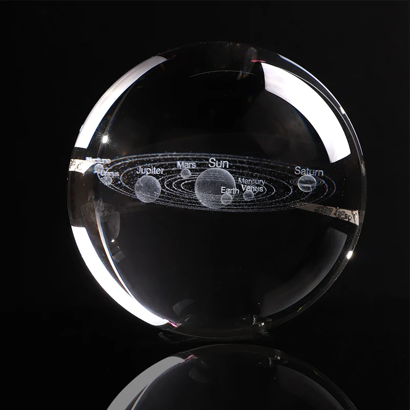 just ball Креативная 3D миниатюрная модель планет, стеклянный шар, лазерная гравировка, солнечная система, шар, украшение, домашний декор, подарок для астрофила - Цвет: just ball