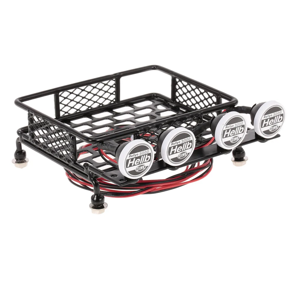 Багажник на крышу багажник с светильник кой для 1/10 RC Crawler Axial SCX10 D90 110 Traxxas TRX 4 Tamiya HSP
