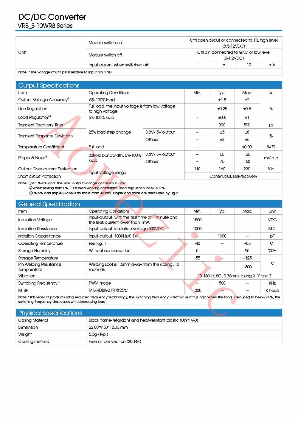 Aoweziic 5 шт./лот VRB2412S-10WR3 новый оригинальный Вход: 18 V-36 V Выход: 12 0.83A DC-DC 1500VDC