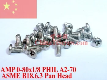 Винты из нержавеющей стали 0-80x1/8 головка сковороды 0 # Phillips Driver18-8 SS ROHS полированные