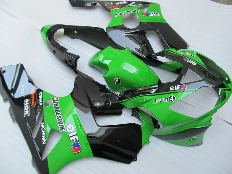 Комплект обтекателей для Kawasaki ZX12R 02 03 04 черно зеленый обтекатель 2002 2004 (+ крышка