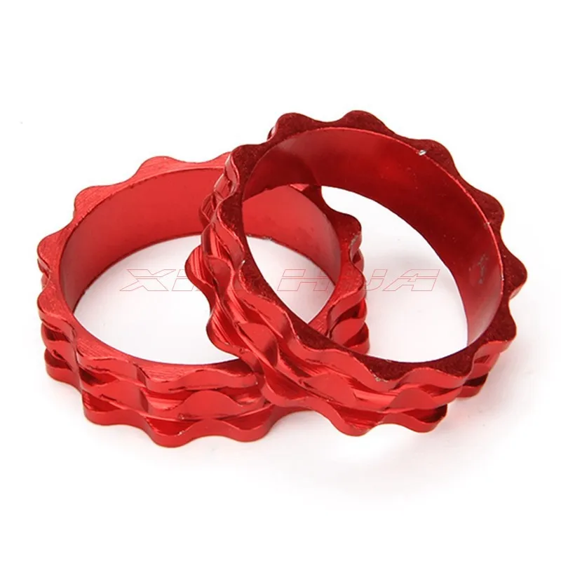 Новый 4 шт. красный велосипед вилки шайба алюминиевого сплава гарнитура