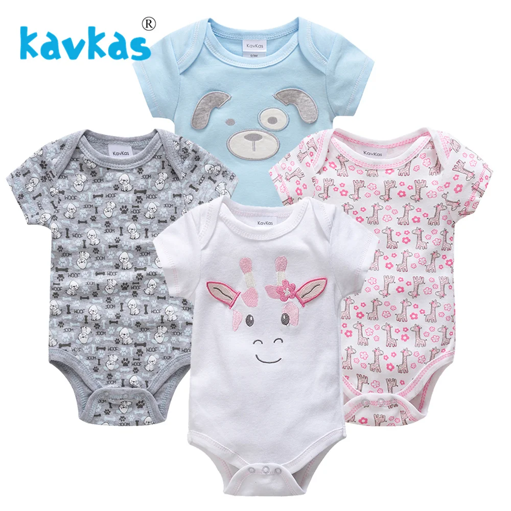 Kavkas/Боди для малышей 4 шт./упак. одежда с короткими рукавами новорожденных девочек