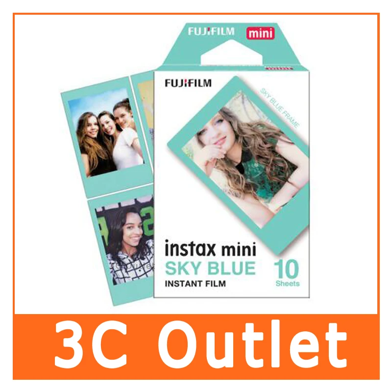 Новая Подлинная пленка Fujifilm Instax Mini небесно голубой 10 листов для Fuji Instant 8 7s 70 90 25 50s