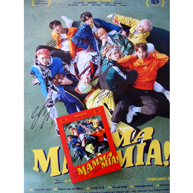Ручная подпись SF9 с автографом 2018 мини 4 й альбом мама Мия! CD + фотоальбом K POP 032018|mamma